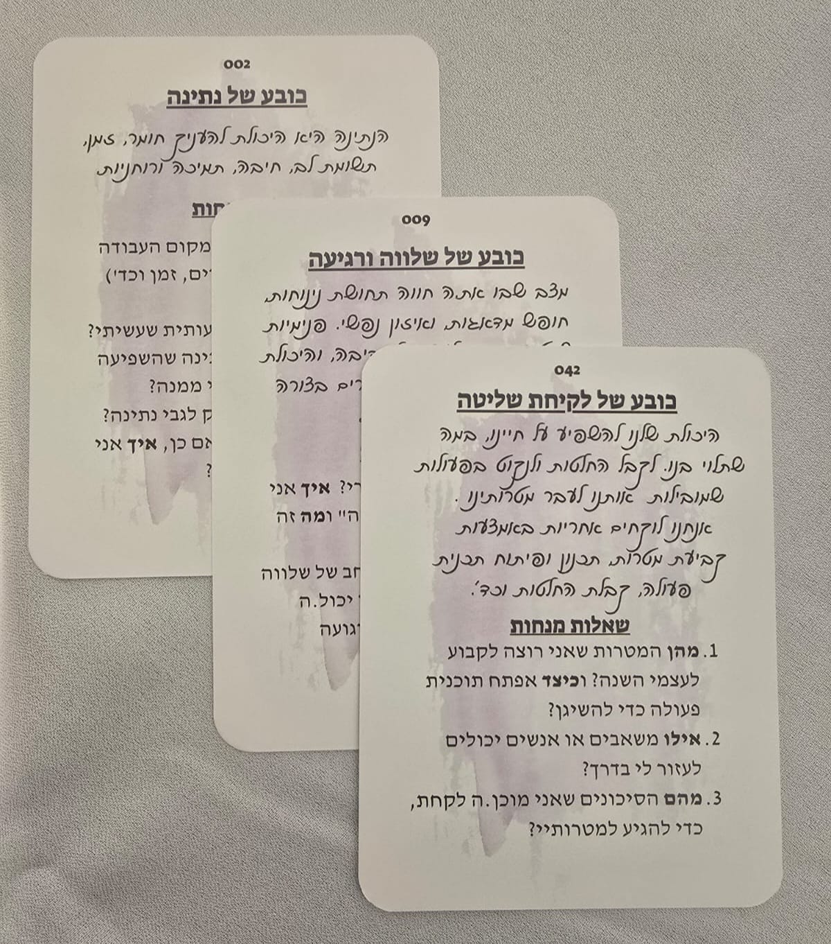 ערכת קלפי לכובע שלי שלוש פינות א + ב משחק כובעים מטאפוריים