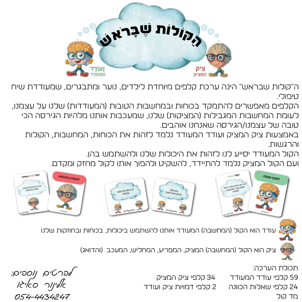 סדנת "הקולות שבראש" + מתנות + ערכת משחק הקולות שבראש במשלוח עד הבית -4.12 20:00 בזום