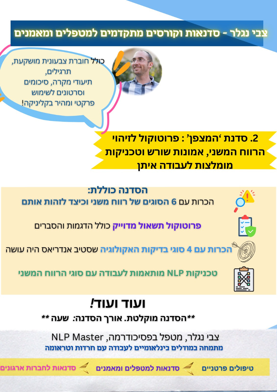 סדנת NLP דיגיטלית 'המצפן' -פרוטוקול זיהוי ועבודה עם רווח משני בטיפול